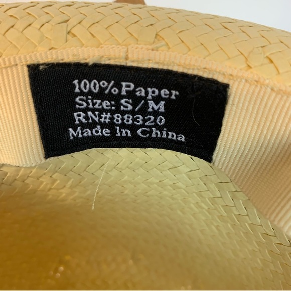 C.C. Exclusive Fedora Paper Hat with Grey Bow and Gold Logo - Picture 6 of 9